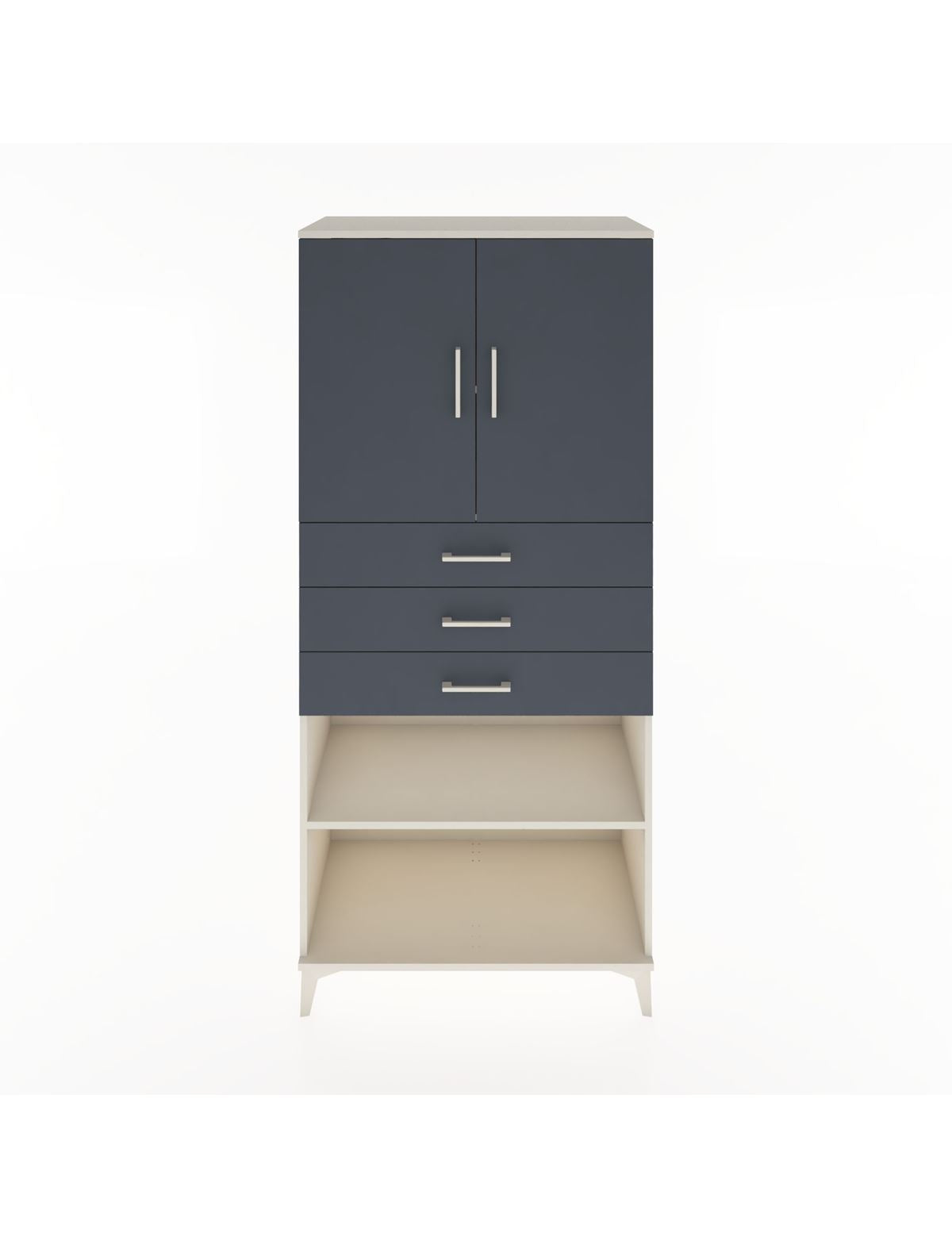 Hyperion Dolap 3 Raflı 3 Çekmeceli 2 Kapaklı 88x44x195 Aytaşı-Antrasit