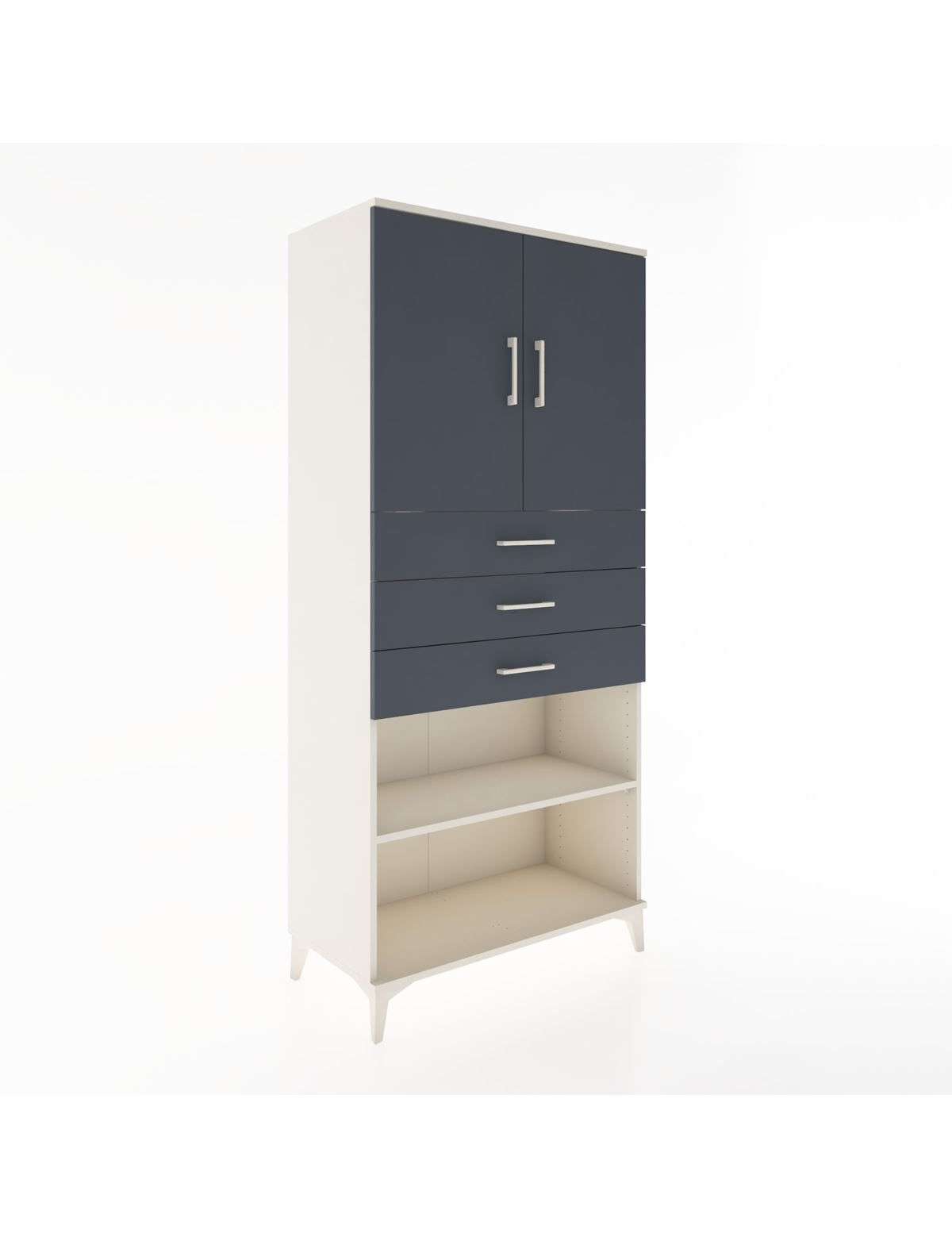 Hyperion Dolap 3 Raflı 3 Çekmeceli 2 Kapaklı 88x44x195 Aytaşı-Antrasit