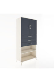 Hyperion Dolap 3 Raflı 3 Çekmeceli 2 Kapaklı 88x44x195 Aytaşı-Antrasit