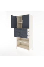Hyperion Dolap 3 Raflı 3 Çekmeceli 2 Kapaklı 88x44x195 Aytaşı-Antrasit