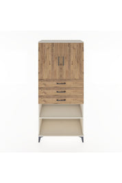 Hyperion Dolap 3 Raflı 3 Çekmeceli 2 Kapaklı 88x44x195 Aytaşı-Çam