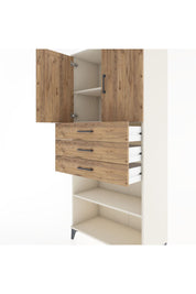Hyperion Dolap 3 Raflı 3 Çekmeceli 2 Kapaklı 88x44x195 Aytaşı-Çam