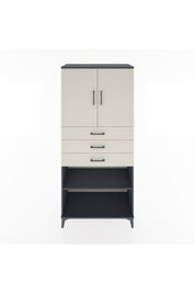 Hyperion Dolap 3 Raflı 3 Çekmeceli 2 Kapaklı 88x44x195 Antrasit-Aytaşı