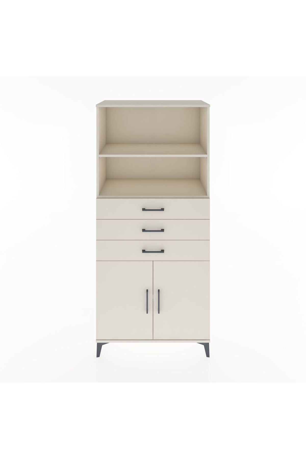 Hyperion Dolap 3 Raflı 3 Çekmeceli 2 Kapaklı 88x44x195 Aytaşı-Aytaşı