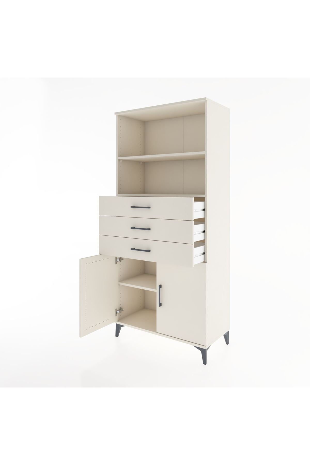 Hyperion Dolap 3 Raflı 3 Çekmeceli 2 Kapaklı 88x44x195 Aytaşı-Aytaşı