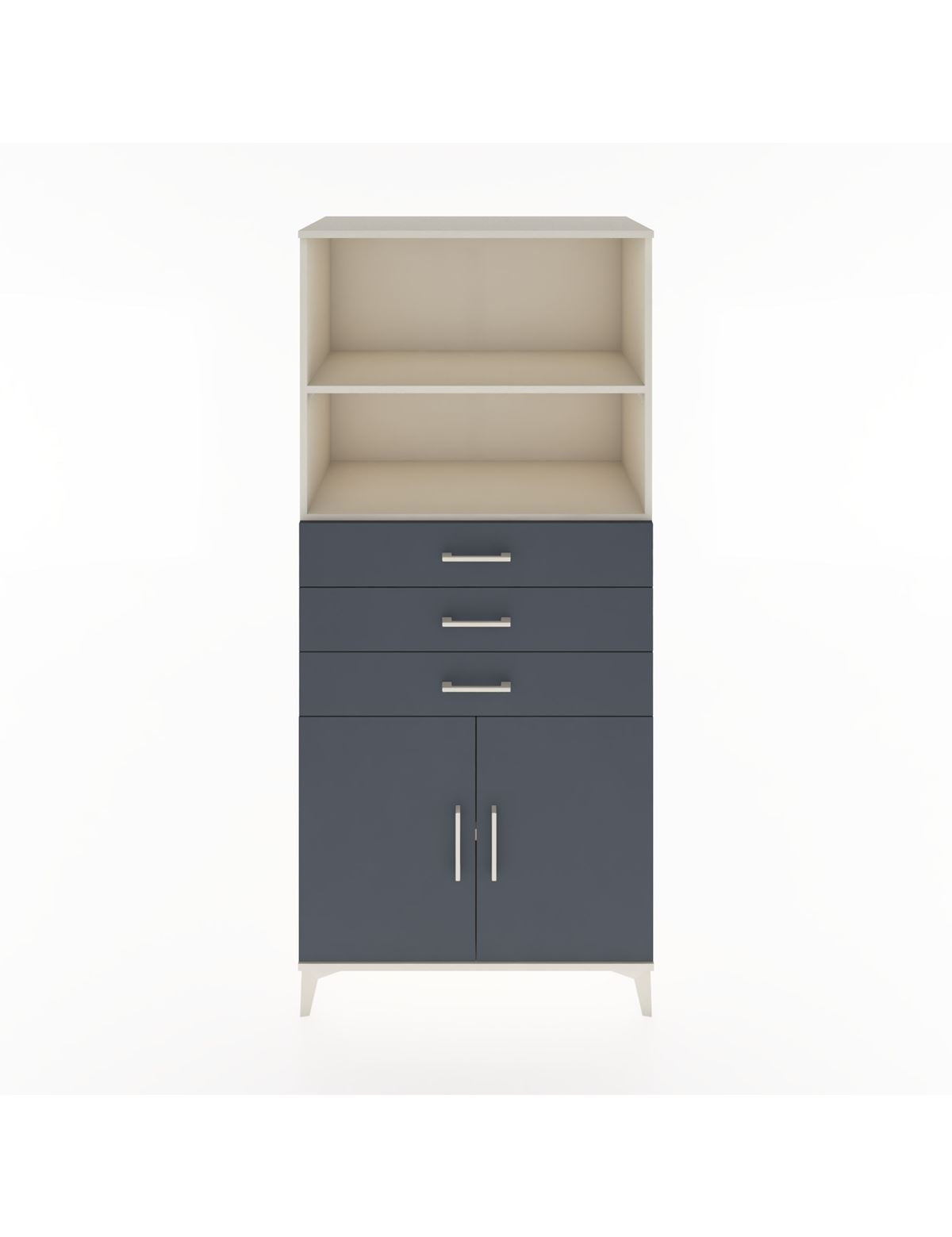 Hyperion Dolap 3 Raflı 3 Çekmeceli 2 Kapaklı 88x44x195 Aytaşı-Antrasit