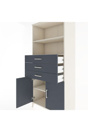 Hyperion Dolap 3 Raflı 3 Çekmeceli 2 Kapaklı 88x44x195 Aytaşı-Antrasit