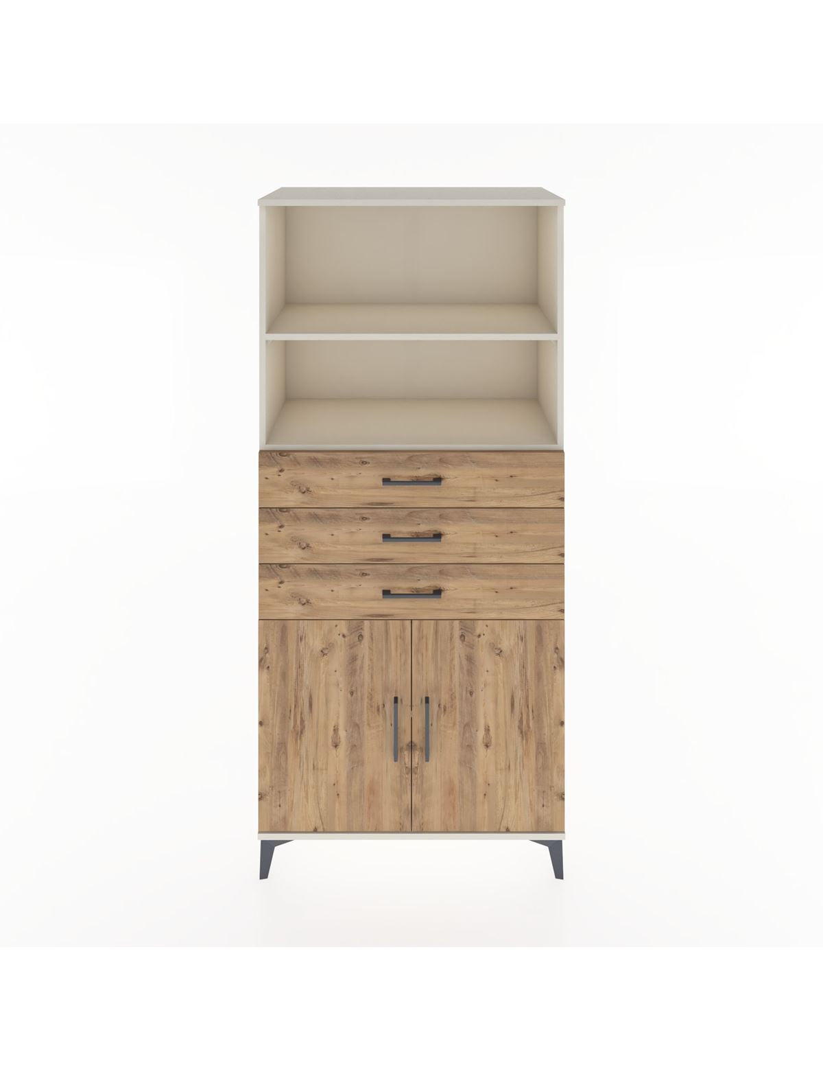 Hyperion Dolap 3 Raflı 3 Çekmeceli 2 Kapaklı 88x44x195 Aytaşı-Çam