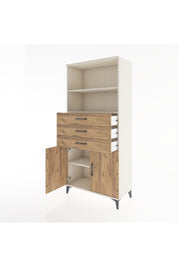 Hyperion Dolap 3 Raflı 3 Çekmeceli 2 Kapaklı 88x44x195 Aytaşı-Çam