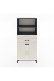 Hyperion Dolap 3 Raflı 3 Çekmeceli 2 Kapaklı 88x44x195 Antrasit-Aytaşı