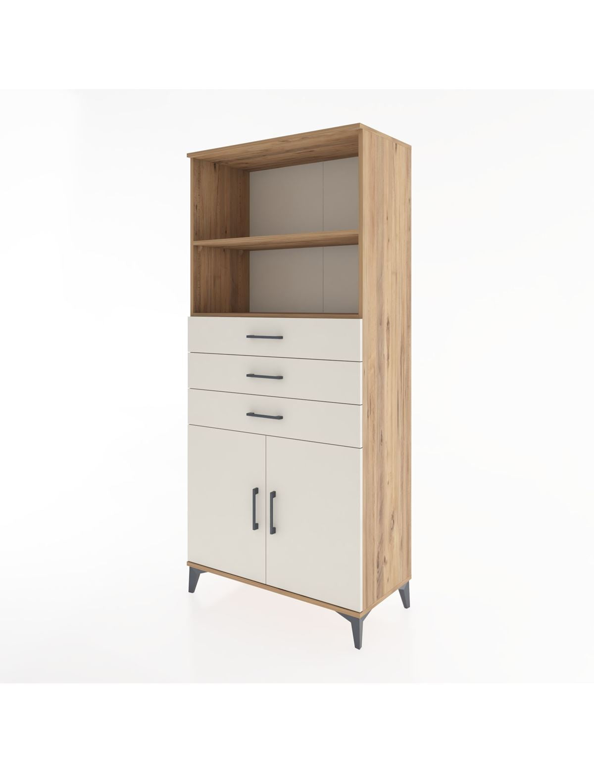 Hyperion Dolap 3 Raflı 3 Çekmeceli 2 Kapaklı 88x44x195 - S60M079V7B