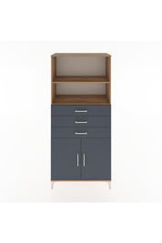 Hyperion Dolap 3 Raflı 3 Çekmeceli 2 Kapaklı 88x44x195 Çam-Antrasit