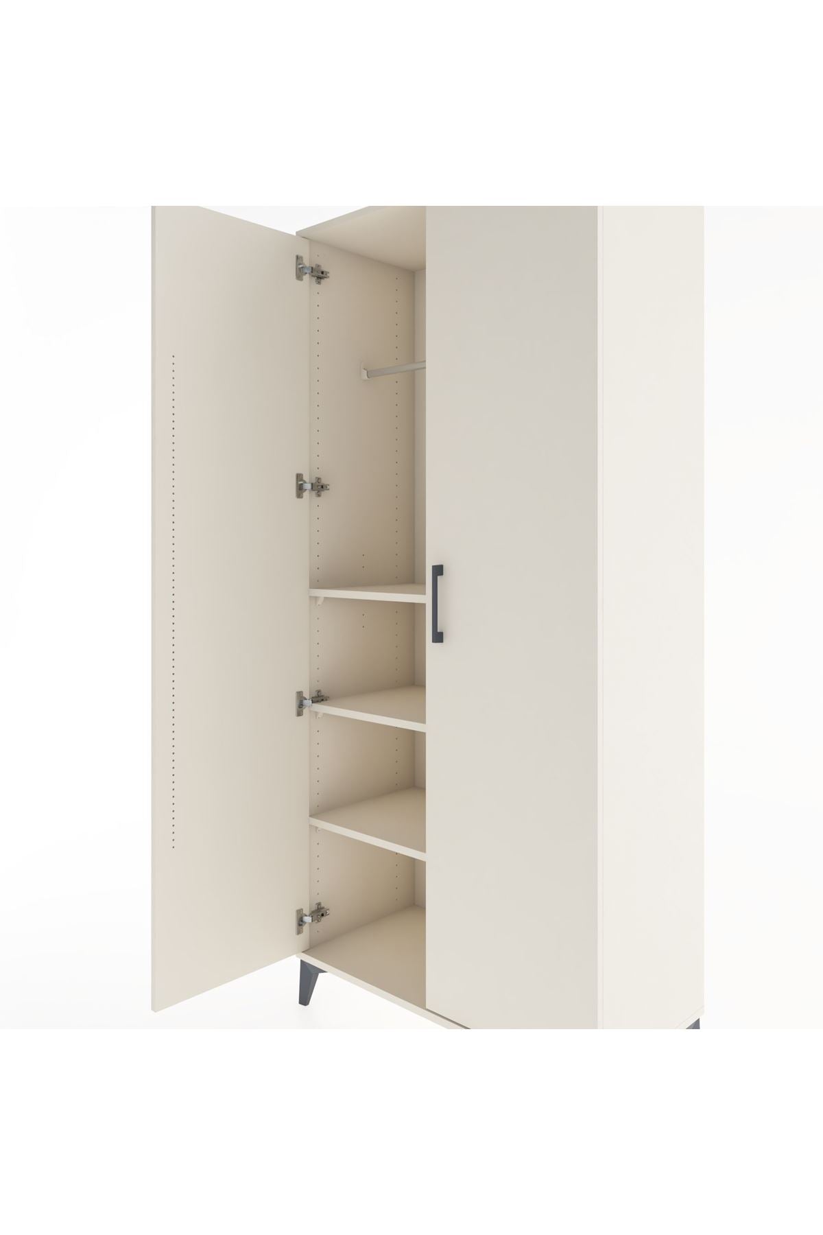 Hyperion Dolap 3 Raflı 2 Kapaklı Tek Askılı 88x44x195 Aytaşı-Aytaşı