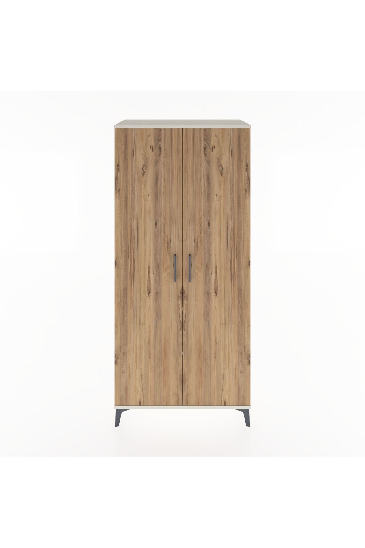 Hyperion Dolap 3 Raflı 2 Kapaklı Tek Askılı 88x44x195 Aytaşı-Çam