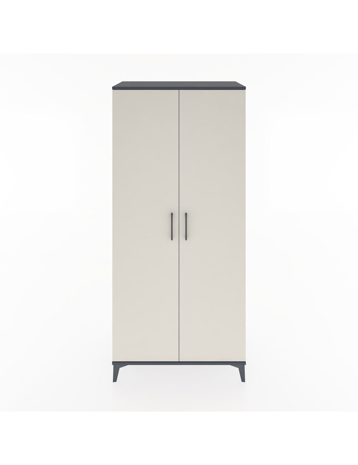 Hyperion Dolap 3 Raflı 2 Kapaklı Tek Askılı 88x44x195 Antrasit-Aytaşı