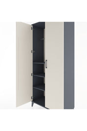 Hyperion Dolap 3 Raflı 2 Kapaklı Tek Askılı 88x44x195 Antrasit-Aytaşı