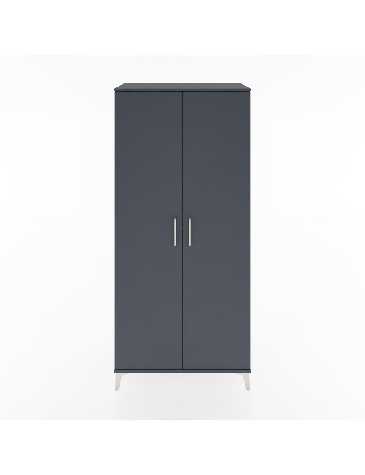 Hyperion Dolap 3 Raflı 2 Kapaklı Tek Askılı 88x44x195 Antrasit-Antrasit