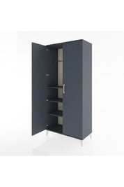 Hyperion Dolap 3 Raflı 2 Kapaklı Tek Askılı 88x44x195 Antrasit-Antrasit