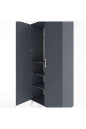 Hyperion Dolap 3 Raflı 2 Kapaklı Tek Askılı 88x44x195 Antrasit-Antrasit