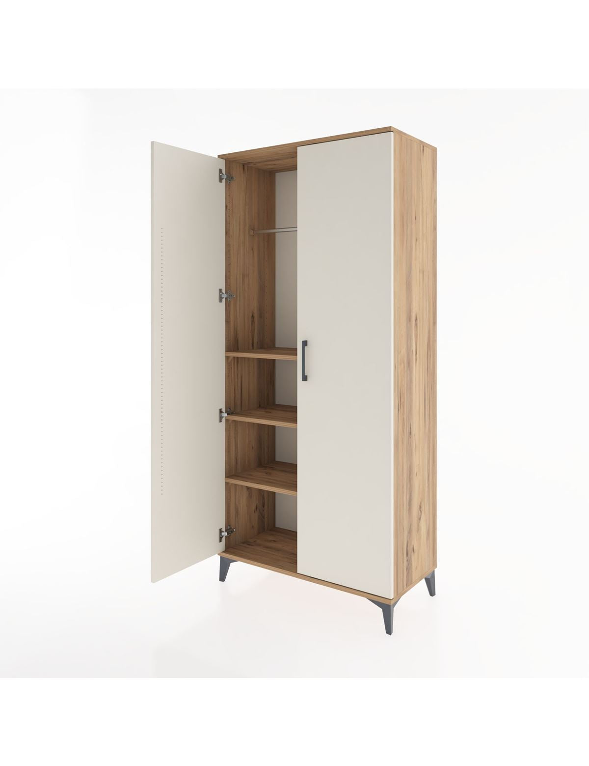 Hyperion Dolap 3 Raflı 2 Kapaklı Tek Askılı 88x44x195 - S60M080V7B