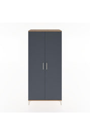 Hyperion Dolap 3 Raflı 2 Kapaklı Tek Askılı 88x44x195 Çam-Antrasit