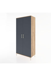 Hyperion Dolap 3 Raflı 2 Kapaklı Tek Askılı 88x44x195 Çam-Antrasit