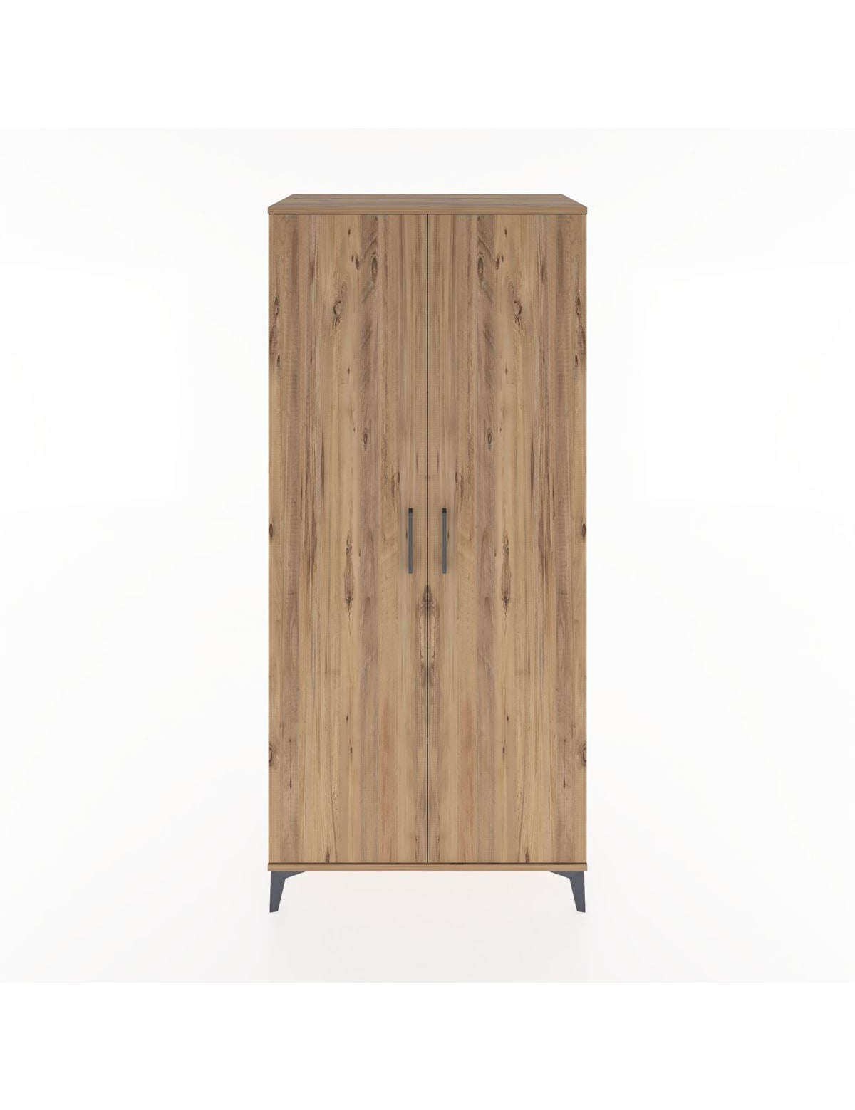 Hyperion Dolap 3 Raflı 2 Kapaklı Tek Askılı 88x44x195 Çam-Çam