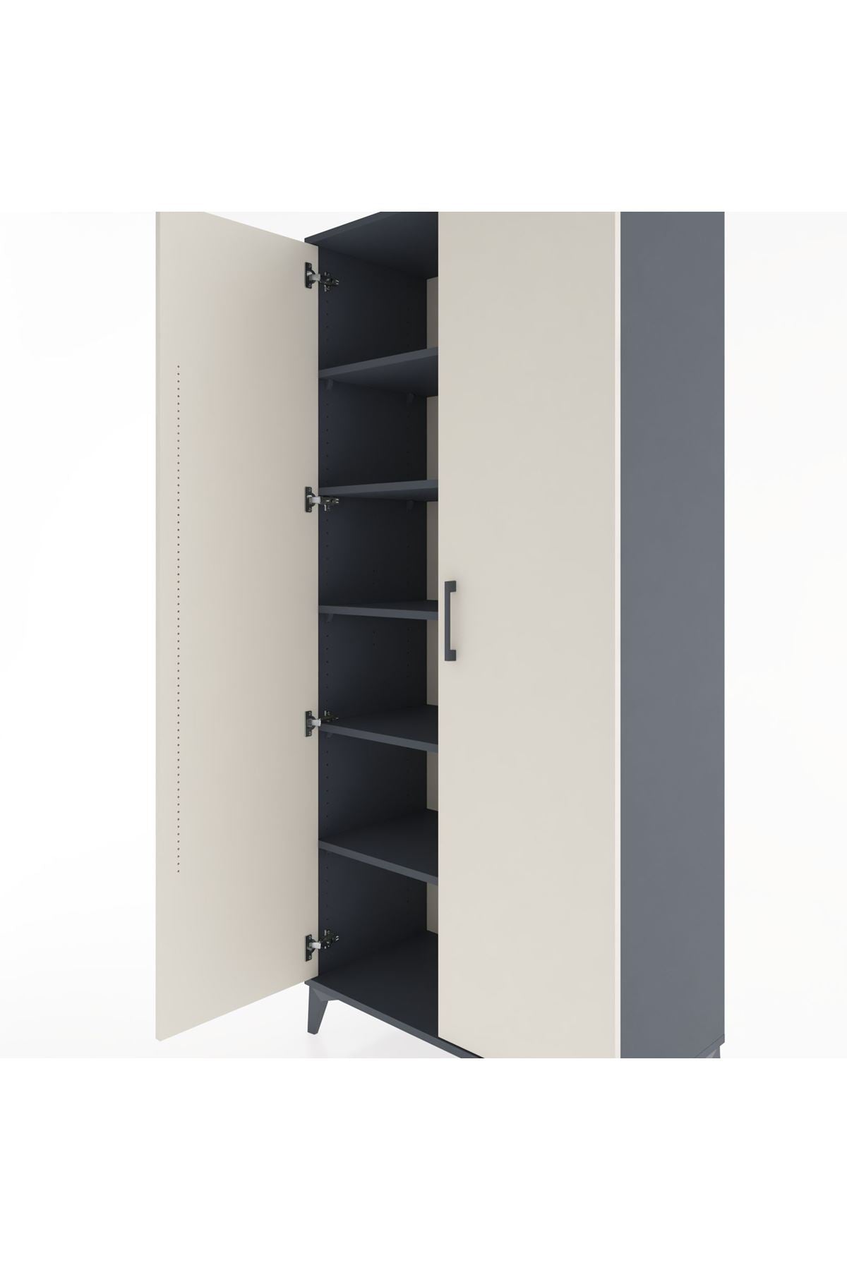Hyperion Dolap 5 Raflı 2 Kapaklı 88x44x195 Antrasit-Aytaşı