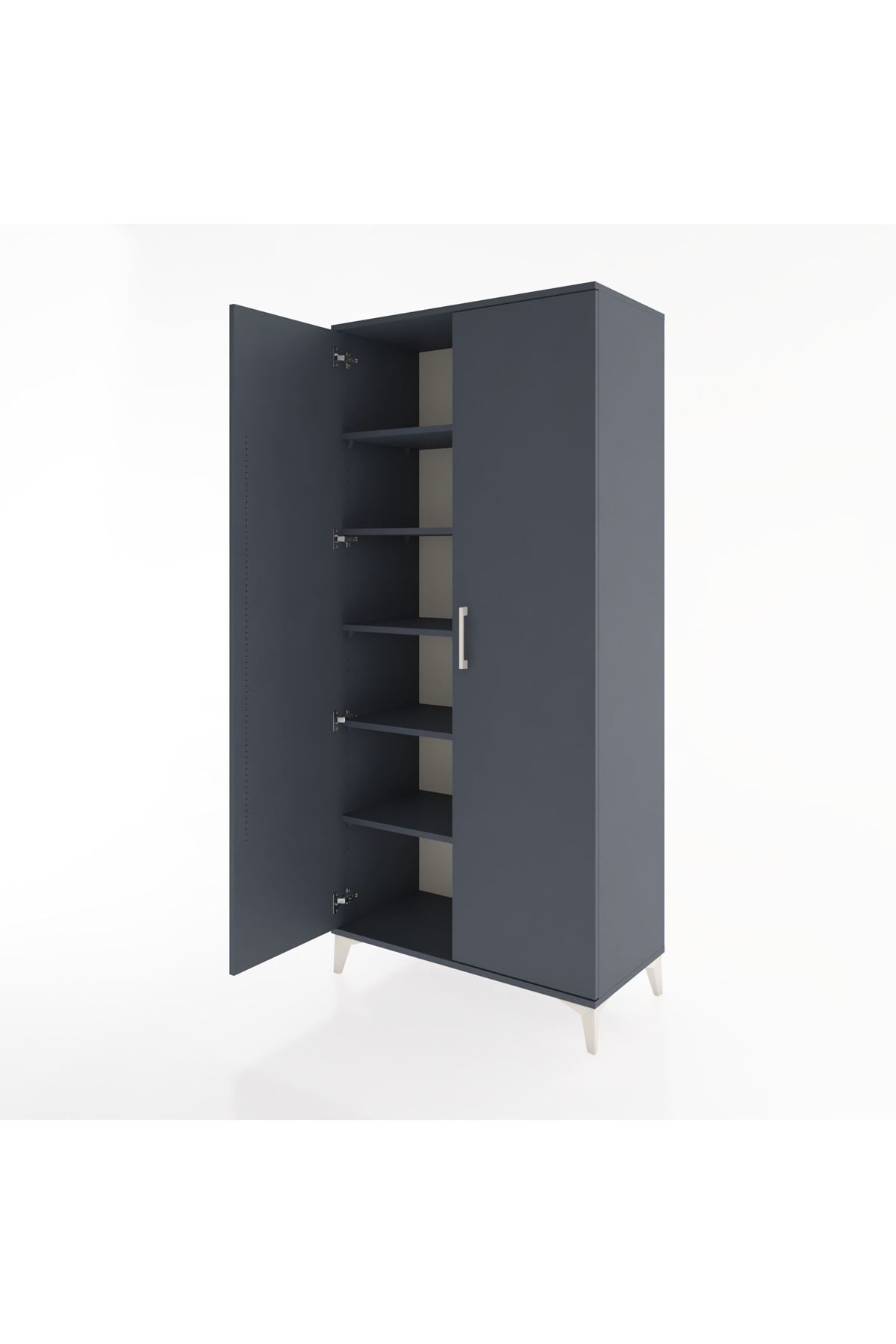 Hyperion Dolap 5 Raflı 2 Kapaklı 88x44x195 Antrasit-Antrasit