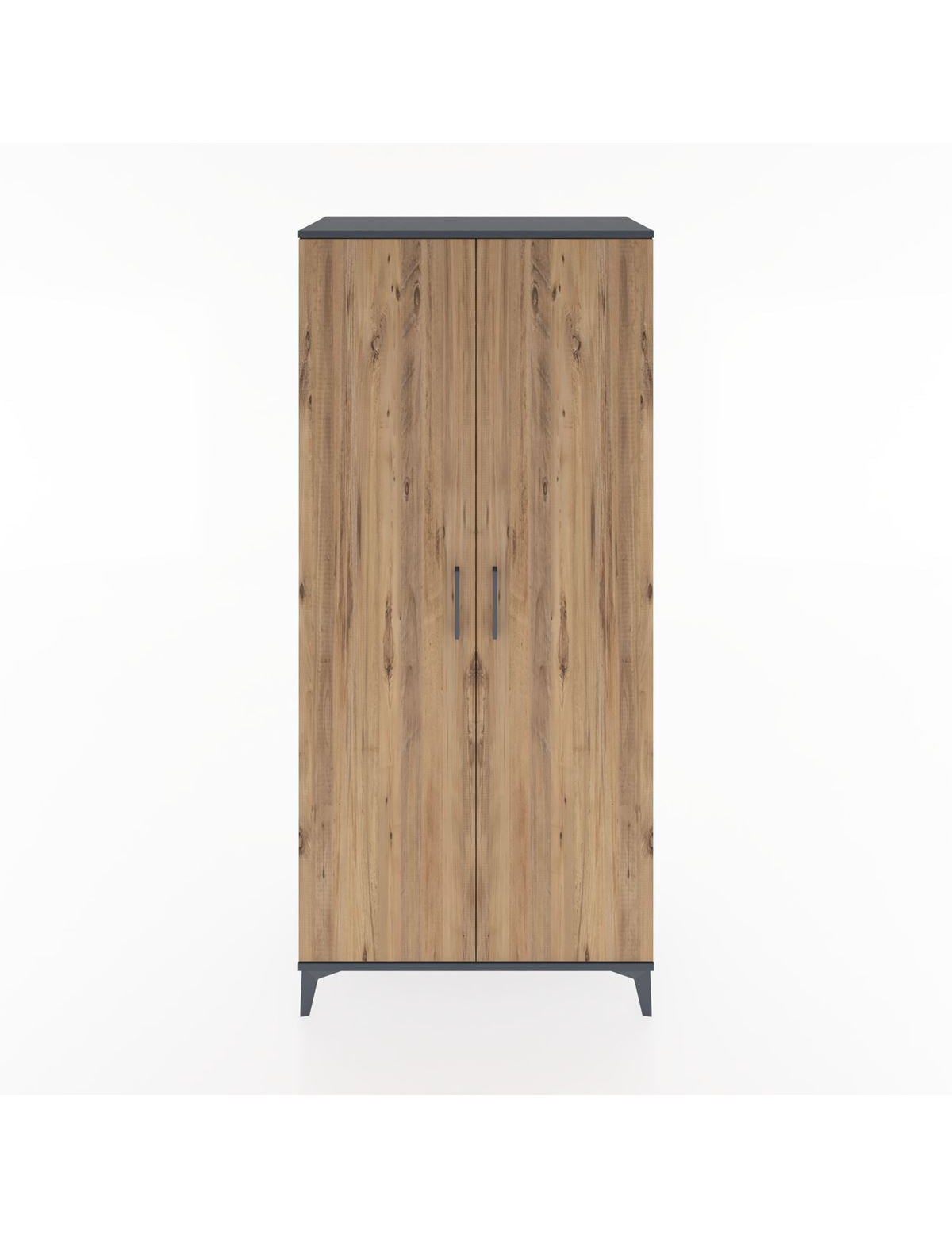 Hyperion Dolap 5 Raflı 2 Kapaklı 88x44x195 Antrasit-Çam