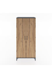 Hyperion Dolap 5 Raflı 2 Kapaklı 88x44x195 Antrasit-Çam