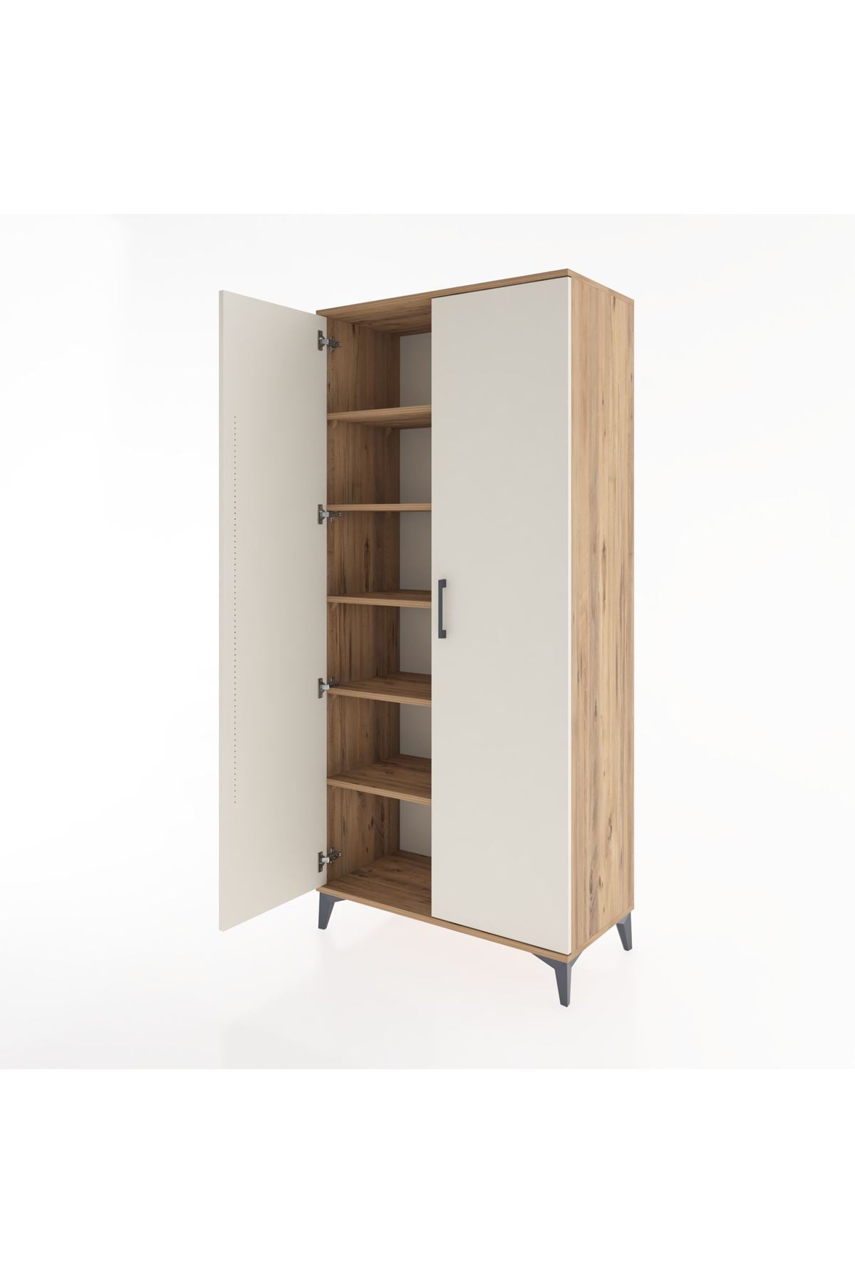 Hyperion Dolap 5 Raflı 2 Kapaklı 88x44x195 Çam-Aytaşı