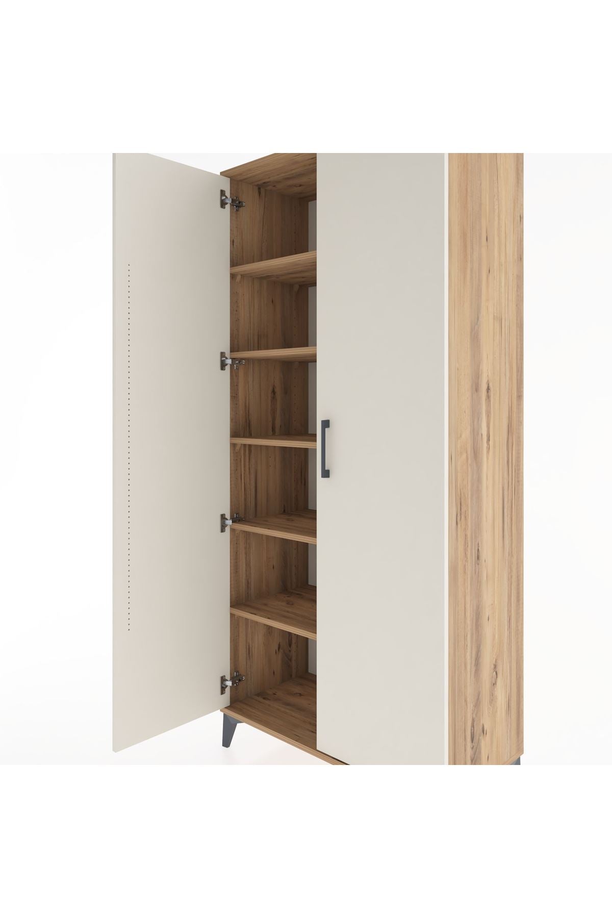 Hyperion Dolap 5 Raflı 2 Kapaklı 88x44x195 Çam-Aytaşı