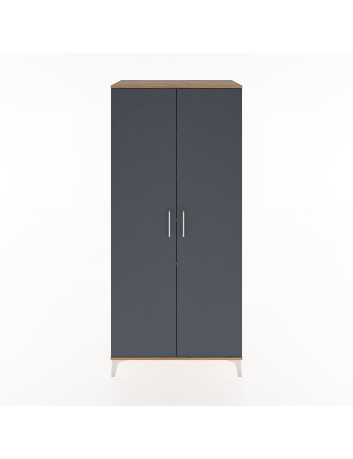 Hyperion Dolap 5 Raflı 2 Kapaklı 88x44x195 Çam-Antrasit