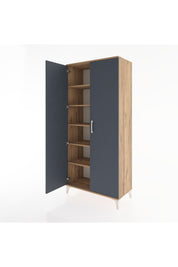 Hyperion Dolap 5 Raflı 2 Kapaklı 88x44x195 Çam-Antrasit