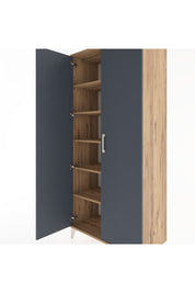 Hyperion Dolap 5 Raflı 2 Kapaklı 88x44x195 Çam-Antrasit