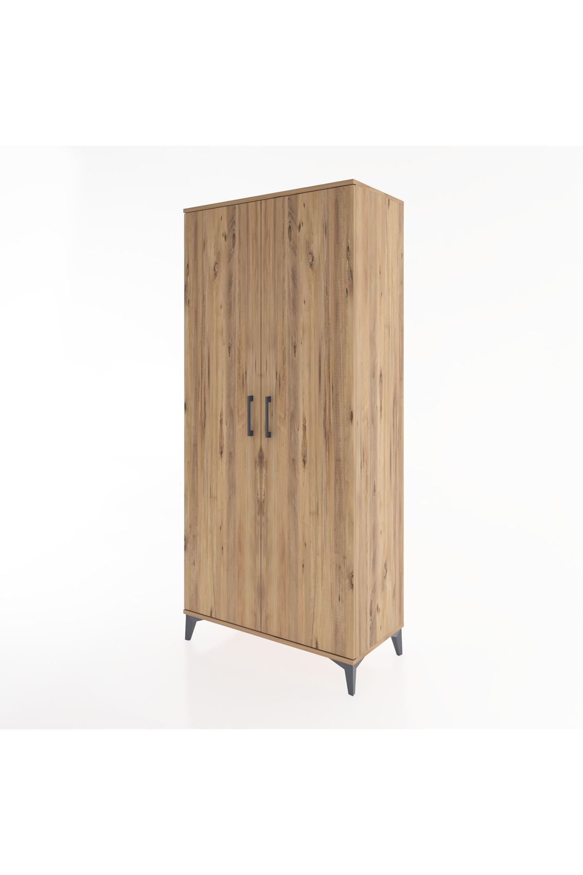 Hyperion Dolap 5 Raflı 2 Kapaklı 88x44x195 Çam-Çam