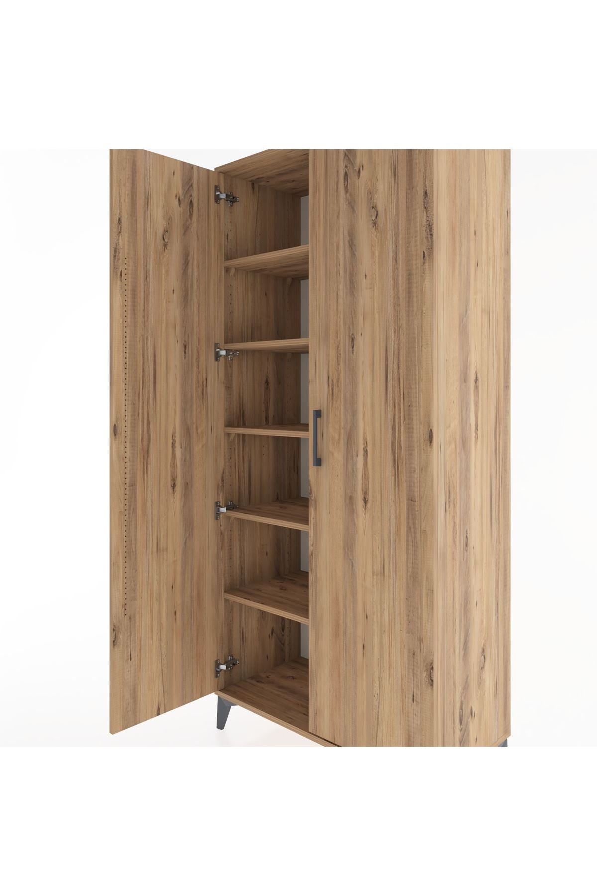 Hyperion Dolap 5 Raflı 2 Kapaklı 88x44x195 Çam-Çam