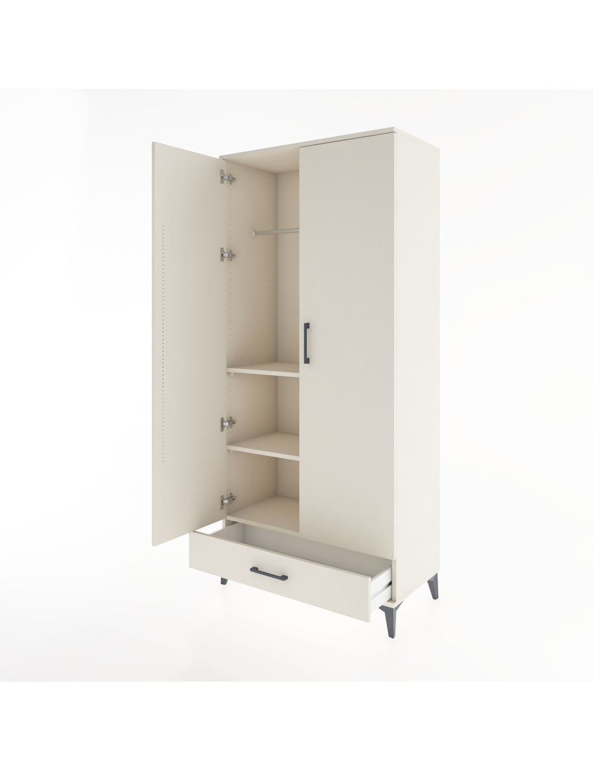 Hyperion Dolap 3 Raflı Tek Çekmeceli Tek Askılı 88x44x195 - S60M082V1B