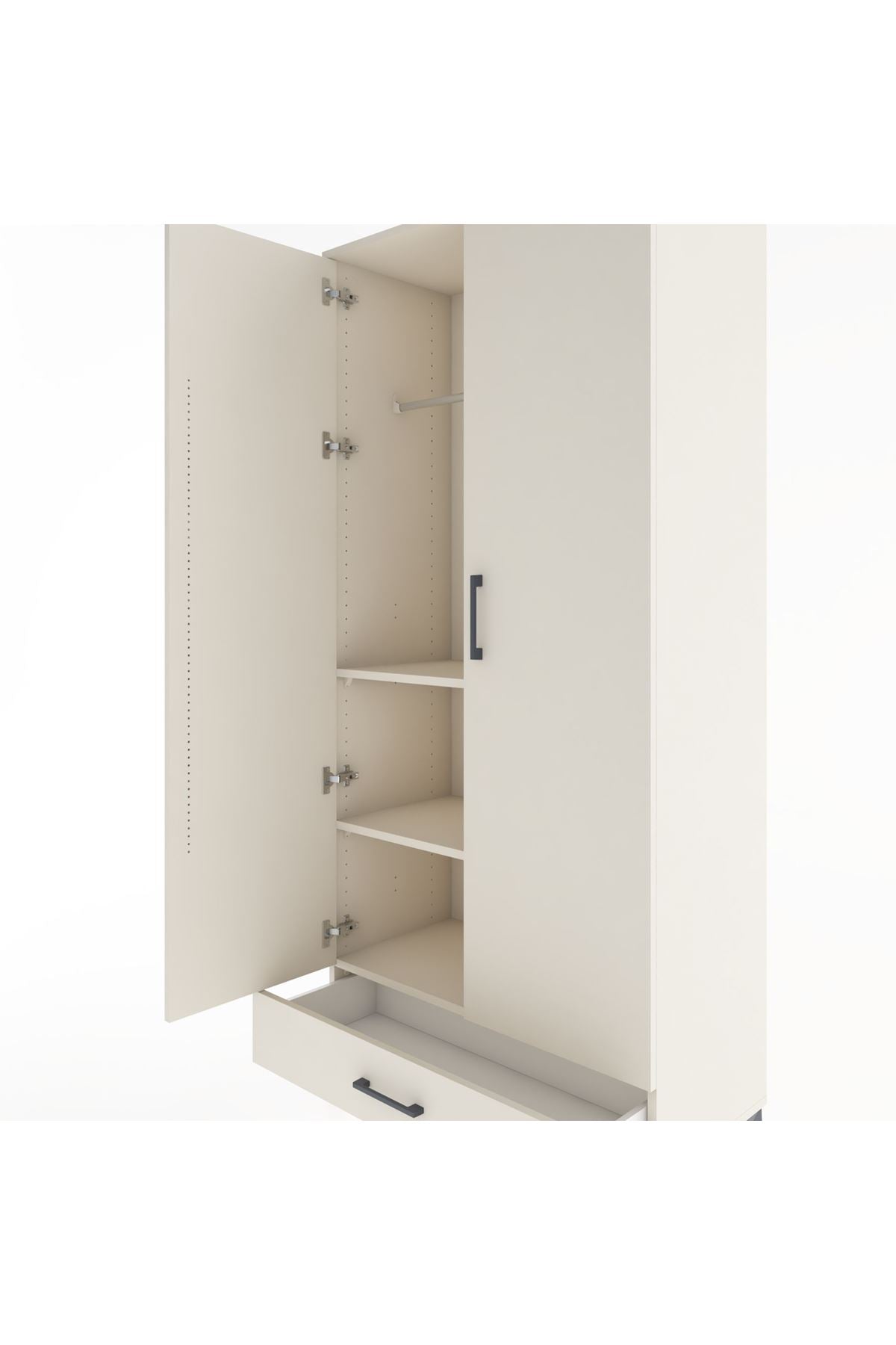 Hyperion Dolap 3 Raflı Tek Çekmeceli Tek Askılı 88x44x195 Aytaşı-Aytaşı