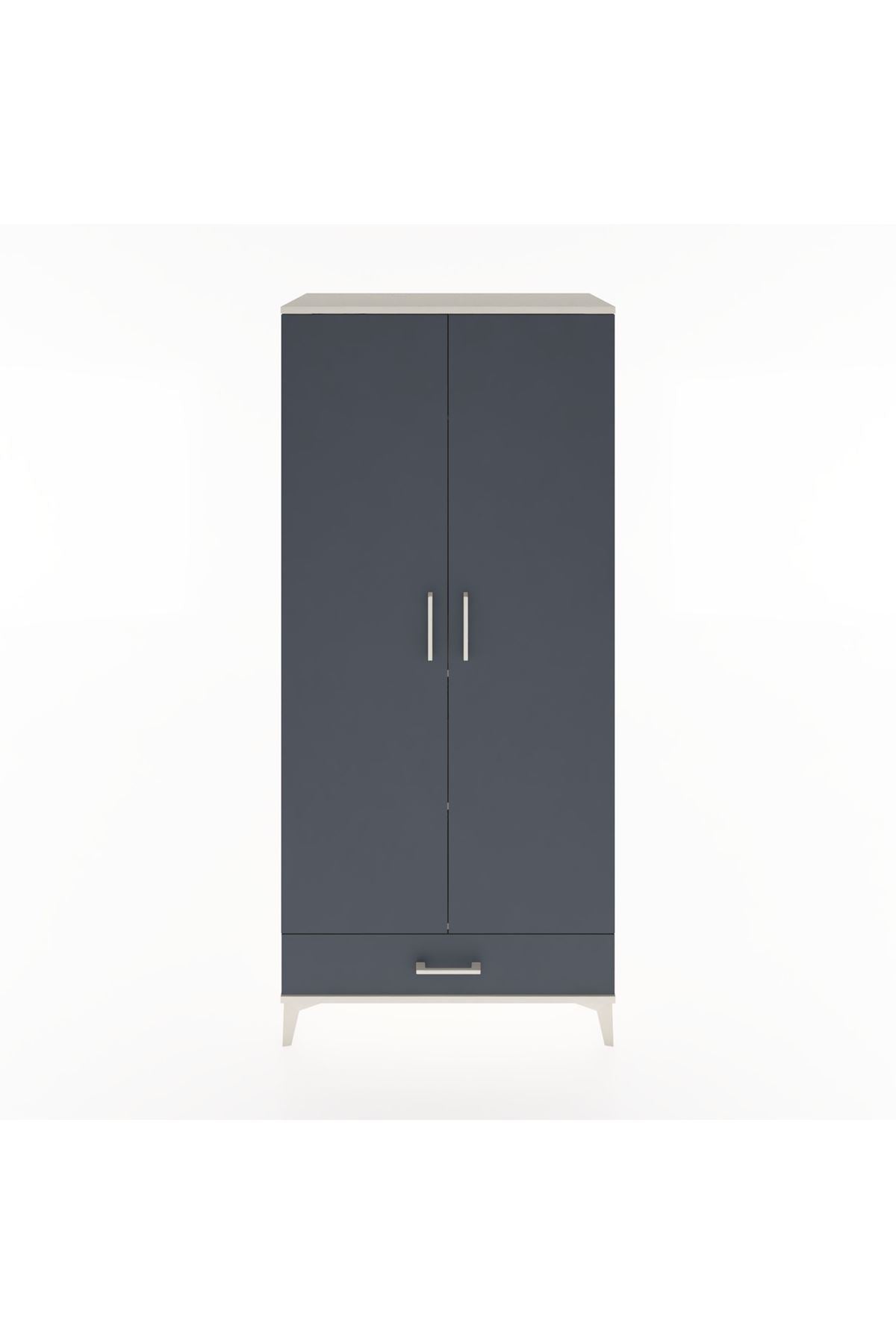 Hyperion Dolap 3 Raflı Tek Çekmeceli Tek Askılı 88x44x195 Aytaşı-Antrasit