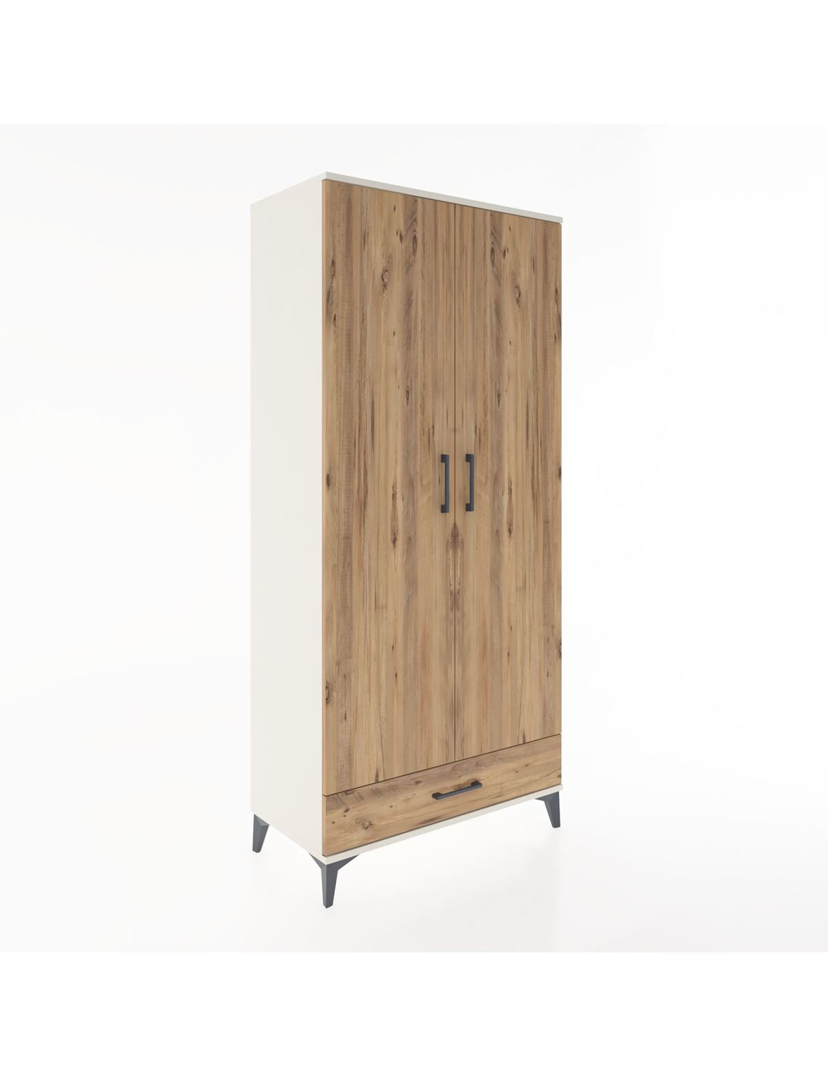 Hyperion Dolap 3 Raflı Tek Çekmeceli Tek Askılı 88x44x195 Aytaşı-Çam