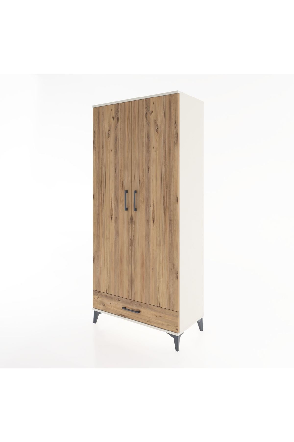 Hyperion Dolap 3 Raflı Tek Çekmeceli Tek Askılı 88x44x195 Aytaşı-Çam