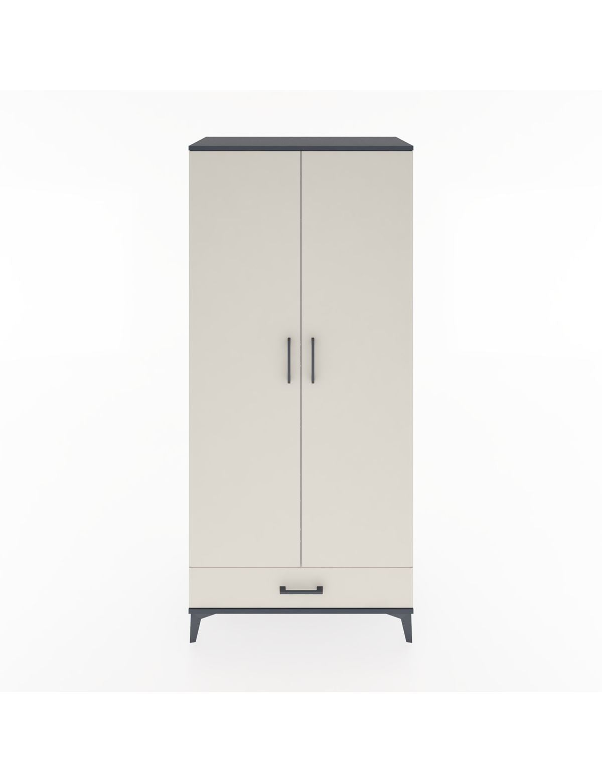 Hyperion Dolap 3 Raflı Tek Çekmeceli Tek Askılı 88x44x195 Antrasit-Aytaşı