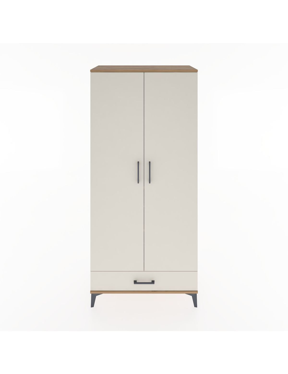 Hyperion Dolap 3 Raflı Tek Çekmeceli Tek Askılı 88x44x195 Çam-Aytaşı
