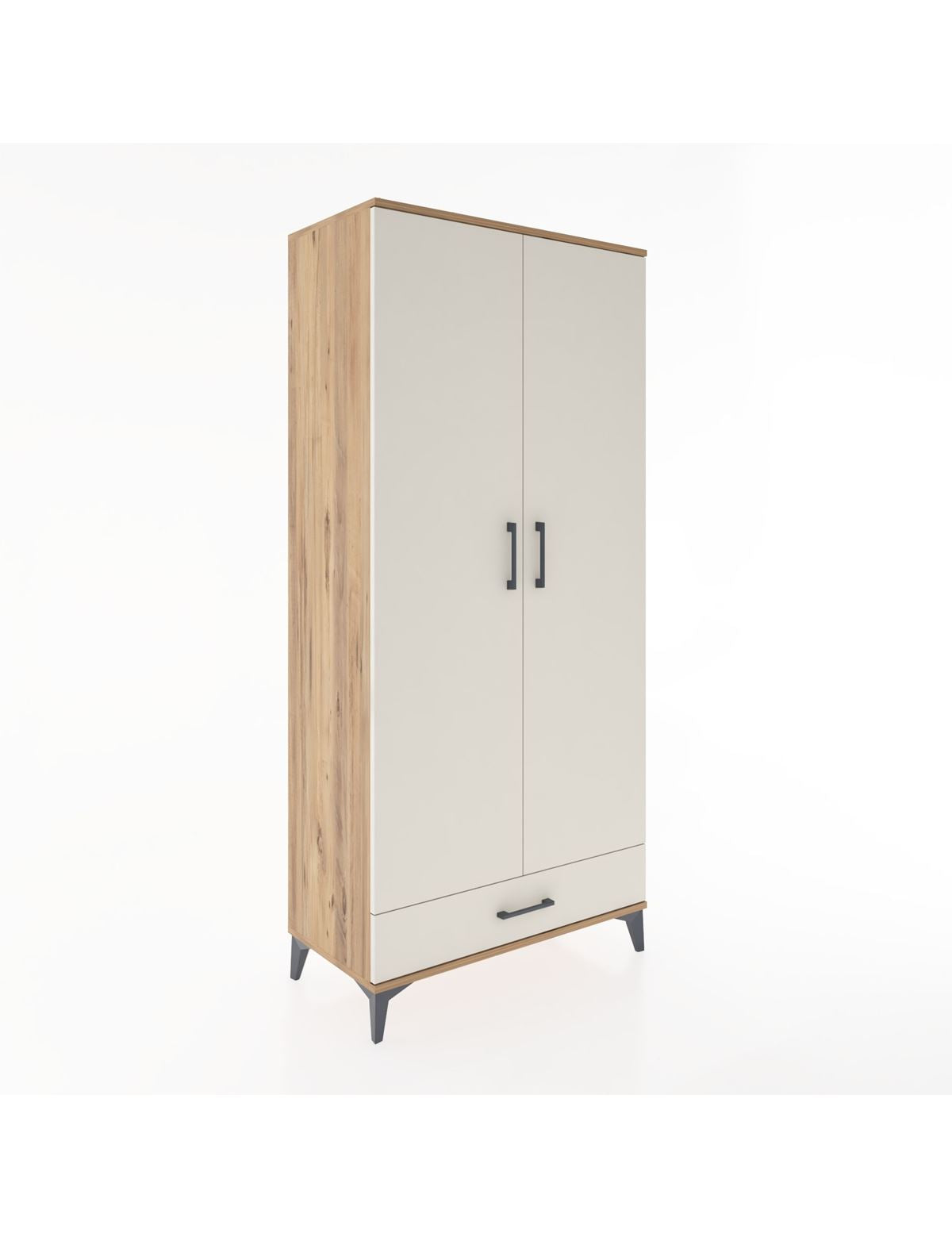 Hyperion Dolap 3 Raflı Tek Çekmeceli Tek Askılı 88x44x195 Çam-Aytaşı