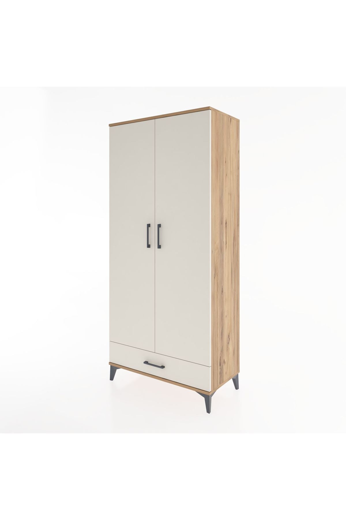 Hyperion Dolap 3 Raflı Tek Çekmeceli Tek Askılı 88x44x195 Çam-Aytaşı