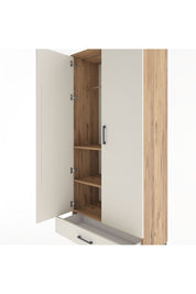 Hyperion Dolap 3 Raflı Tek Çekmeceli Tek Askılı 88x44x195 Çam-Aytaşı