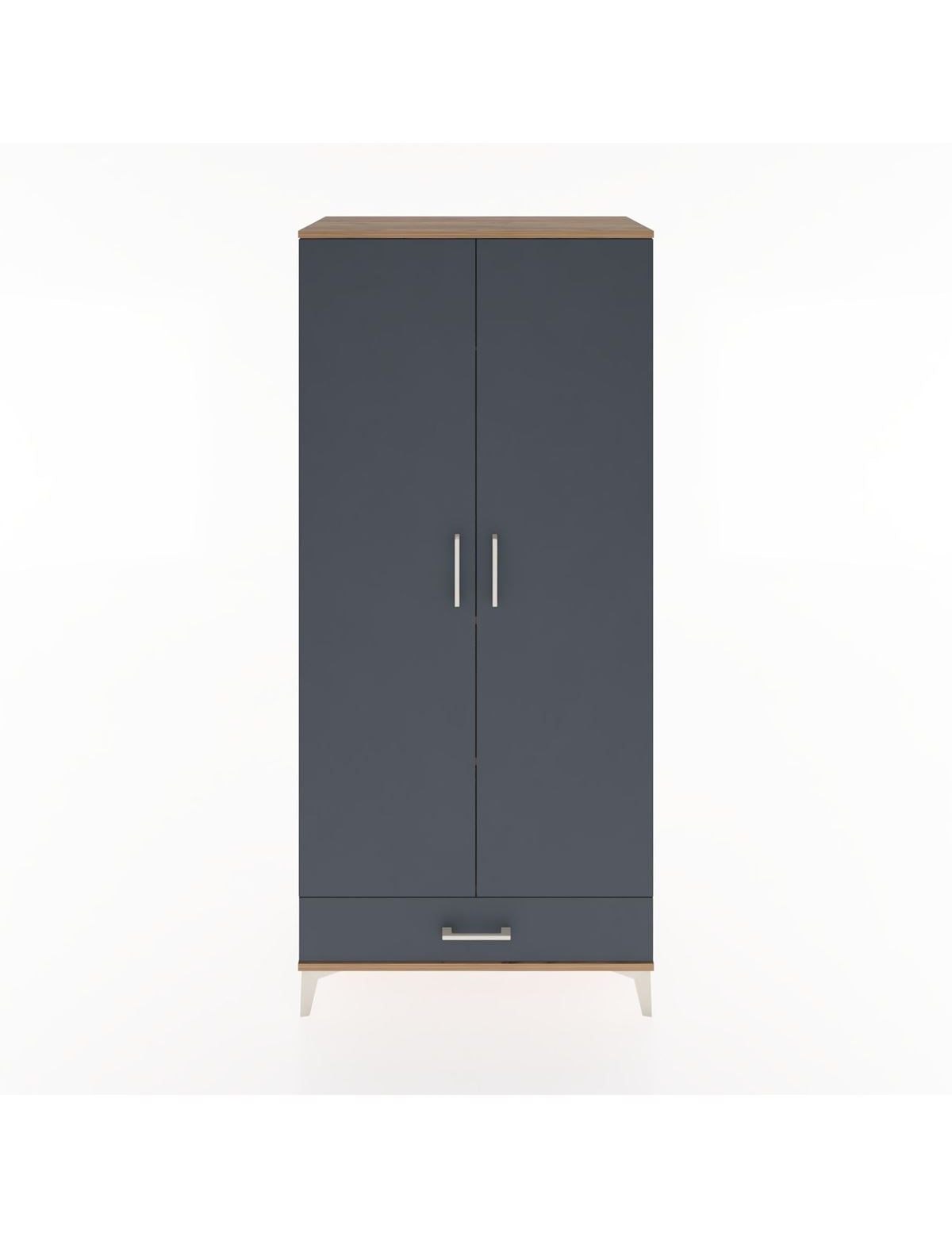 Hyperion Dolap 3 Raflı Tek Çekmeceli Tek Askılı 88x44x195 Çam-Antrasit