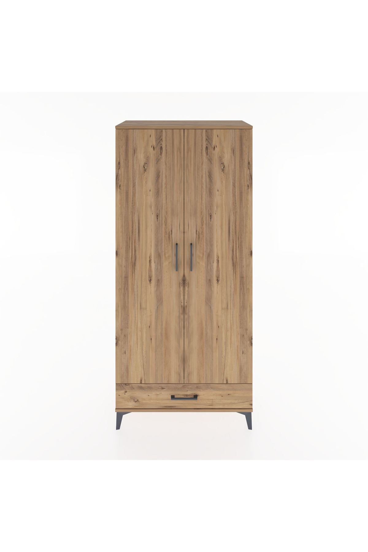 Hyperion Dolap 3 Raflı Tek Çekmeceli Tek Askılı 88x44x195 Çam-Çam